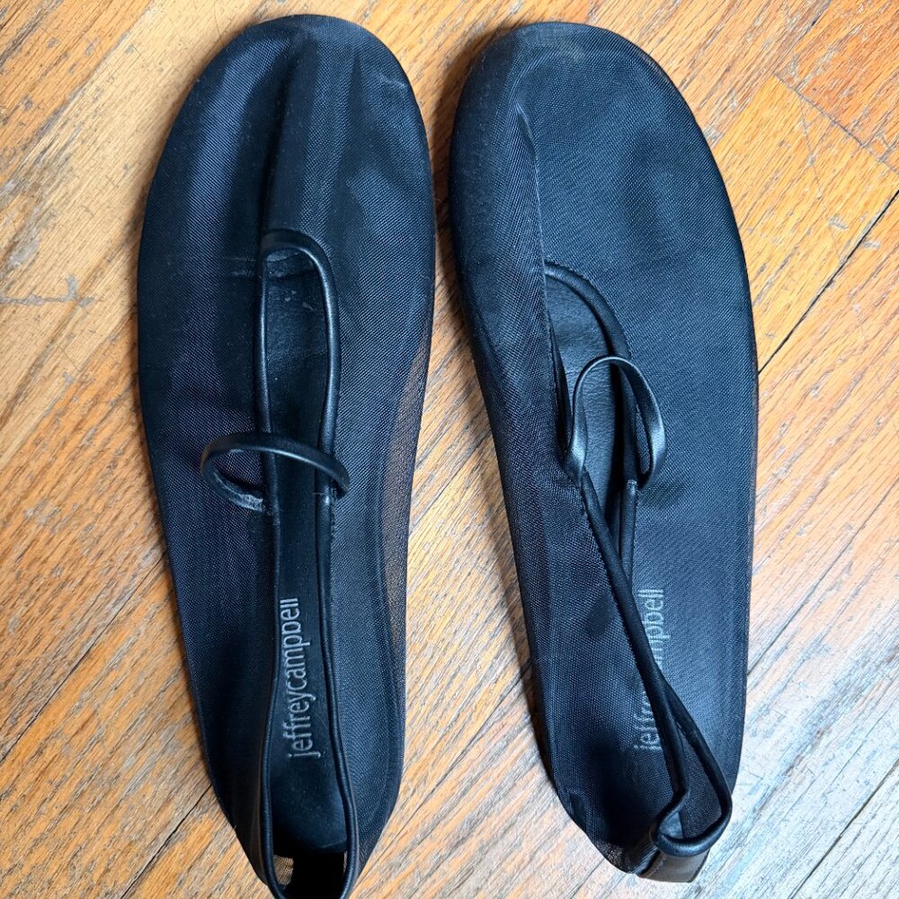 Jefferey Campbell: Swan Lake Mesh Ballet Flat, Black - Picture 2 of 8